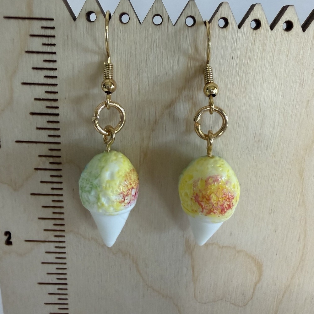 Snowcone Fair Treat Dangle Drop Earrings Cute Novelty Jewelry Nickel‎ Free